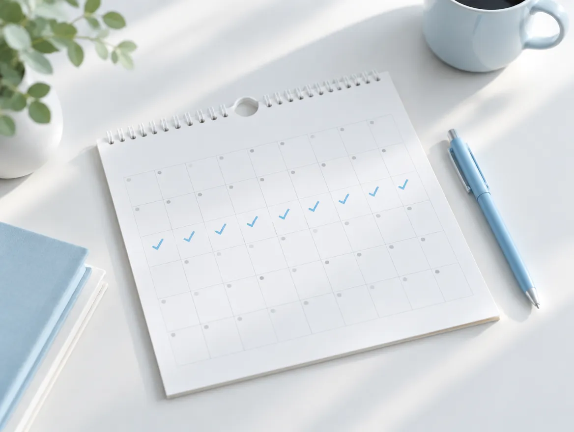 Un calendario con i giorni spuntati uno dopo l’altro